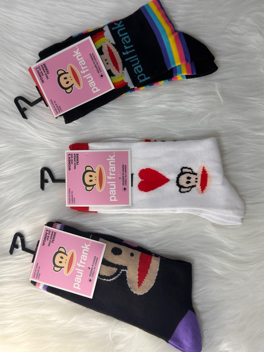 Brand New Paul Frank Novelty Socks - Set of 3